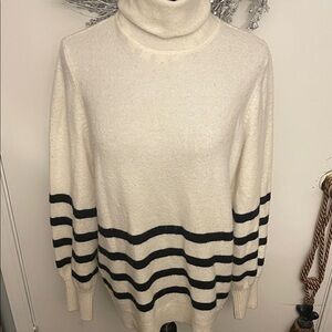 Michael Kors Cream and Black Striped Sweater